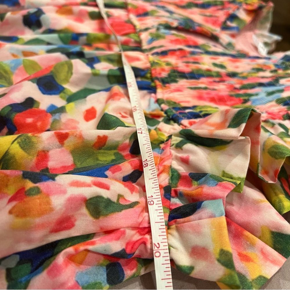 TCEC Multicolor Floral Blouse with Ruffle Sleeves Large - Picture 9 of 10